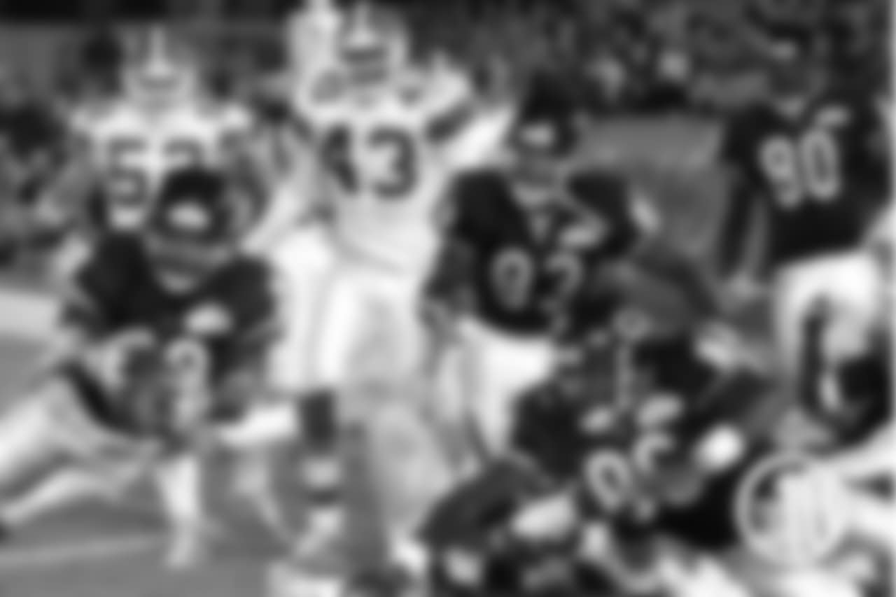 1. Bears 27, Browns 21 (OT) - November 4, 2001. The Bears scored a touchdown with 28 seconds to go in the fourth quarter, recovered an onside kick and then completed a Hail Mary as time expired to tie the score—and that wasn't the most memorable part of the game. After Marty Booker and James Allen scored heroic touchdowns to tie it, safety Mike Brown returned an interception 16 yards for the Chicago victory, the second week in a row Brown had a game-ending pick-six in overtime.