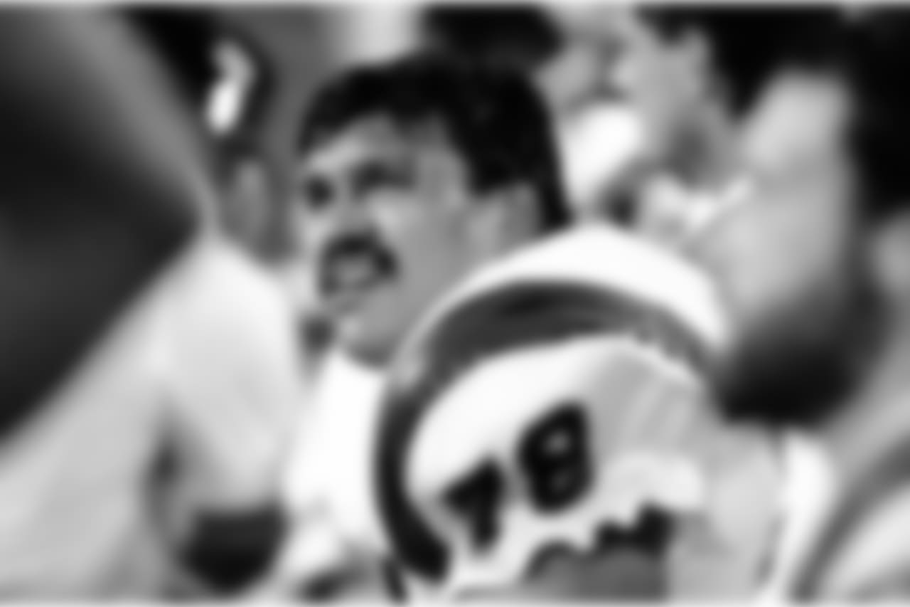 Cincinnati Bengals Hall of Fame tackle Anthony Munoz (78) watches from the sideline during the NFL Super Bowl XXIII game against the San Francisco 49ers on January 22, 1989, in Miami, Fla. (AP Photo/Al Messerschmidt)