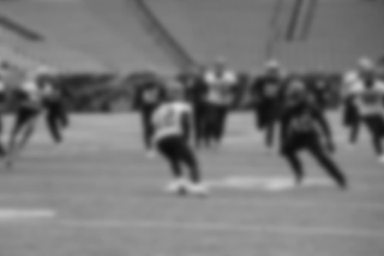 Alex Erickson returning a punt at practice.