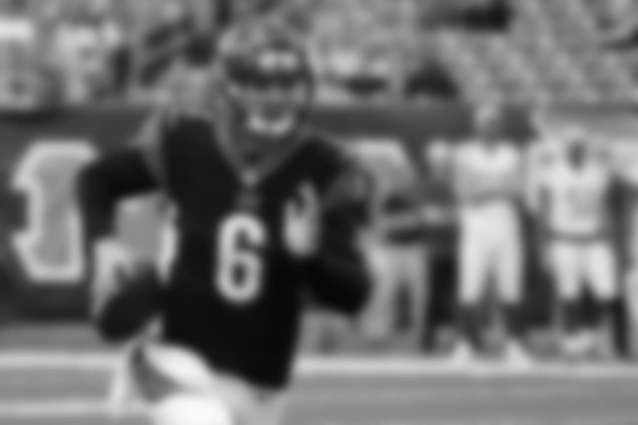 Jeff Driskel rushes for a first down in a preseason game against the Indianapolis Colts.