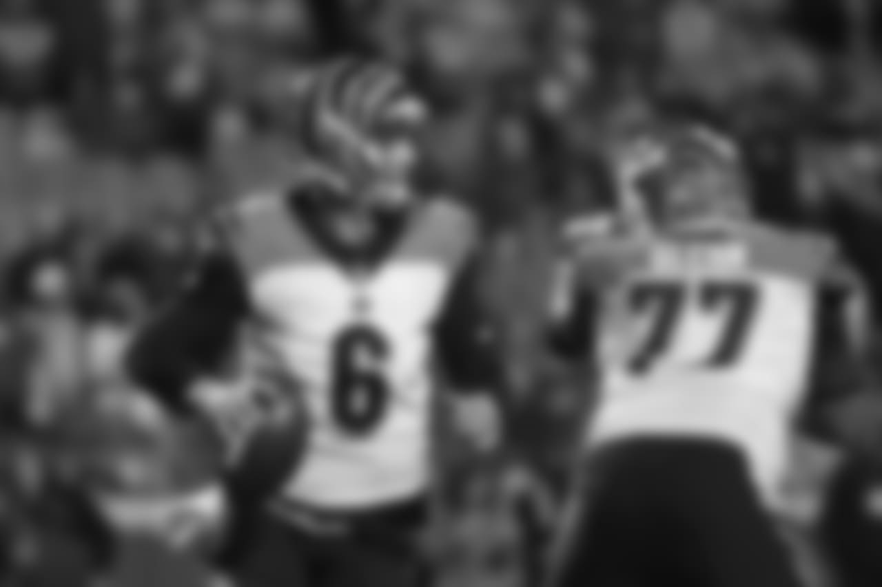 Cincinnati Bengals quarterback Jeff Driskel (6) during an NFL football game in Kansas City, Mo., Sunday, Oct. 21, 2018. (AP Photo/Reed Hoffmann)