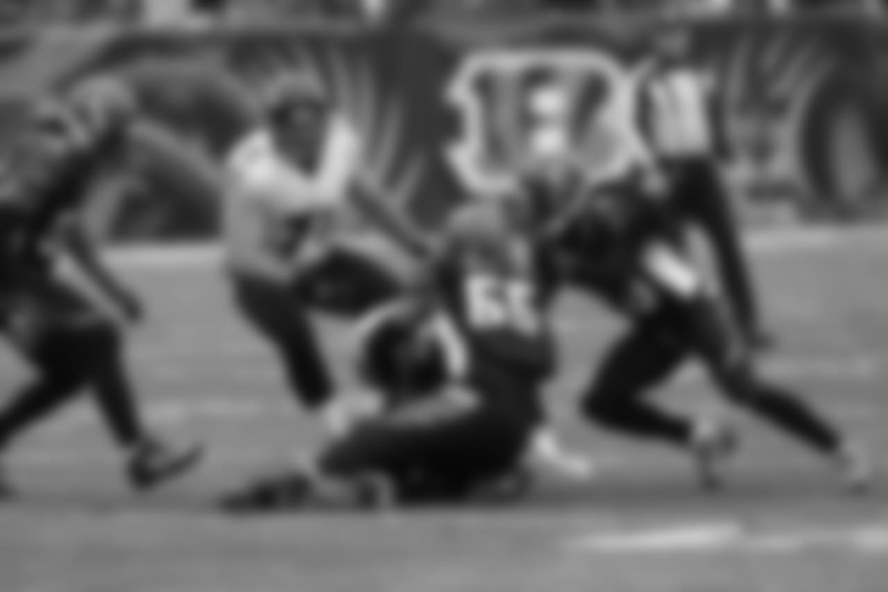 Vontaze Burfict makes a tackle in 2013 against Baltimore.