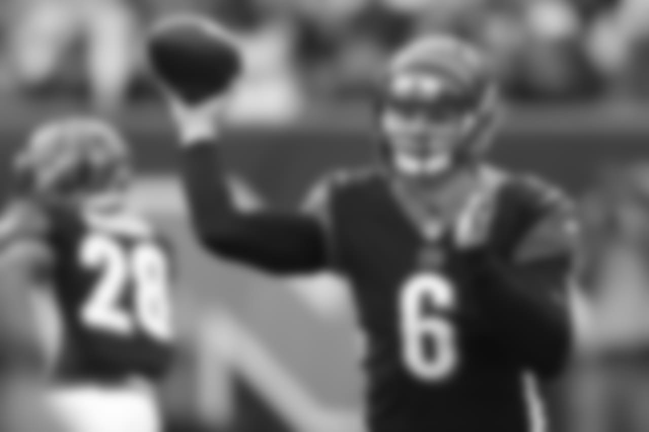 Cincinnati Bengals quarterback Jeff Driskel looks to throw a pass in the second half of an NFL football game against the Cleveland Browns, Sunday, Nov. 25, 2018, in Cincinnati. (AP Photo/Gary Landers)