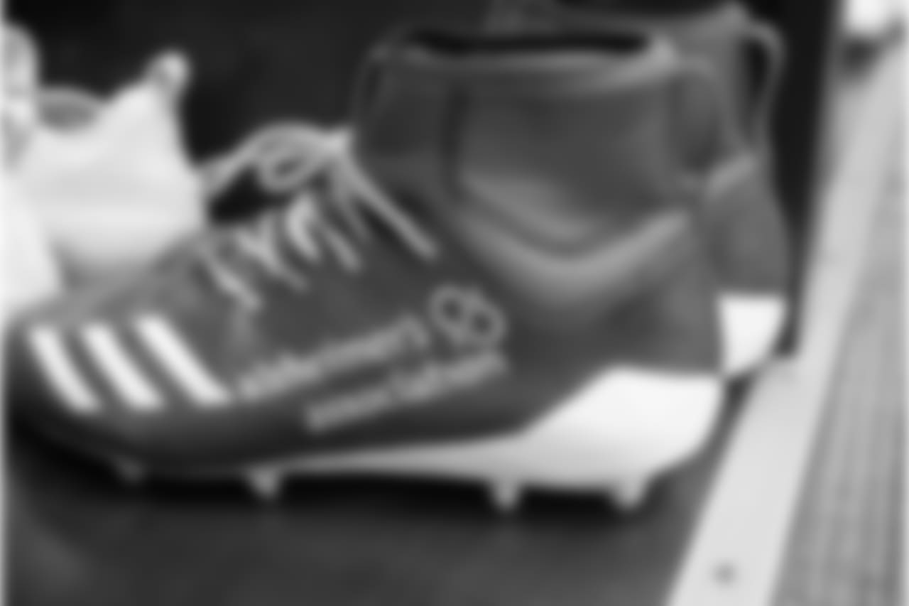 Buffalo Bills wide receiver Zay Jones (11) cleats at the Buffalo Bills vs New York Jets game at New Era Field on December 9, 2018. Photo by Craig Melvin