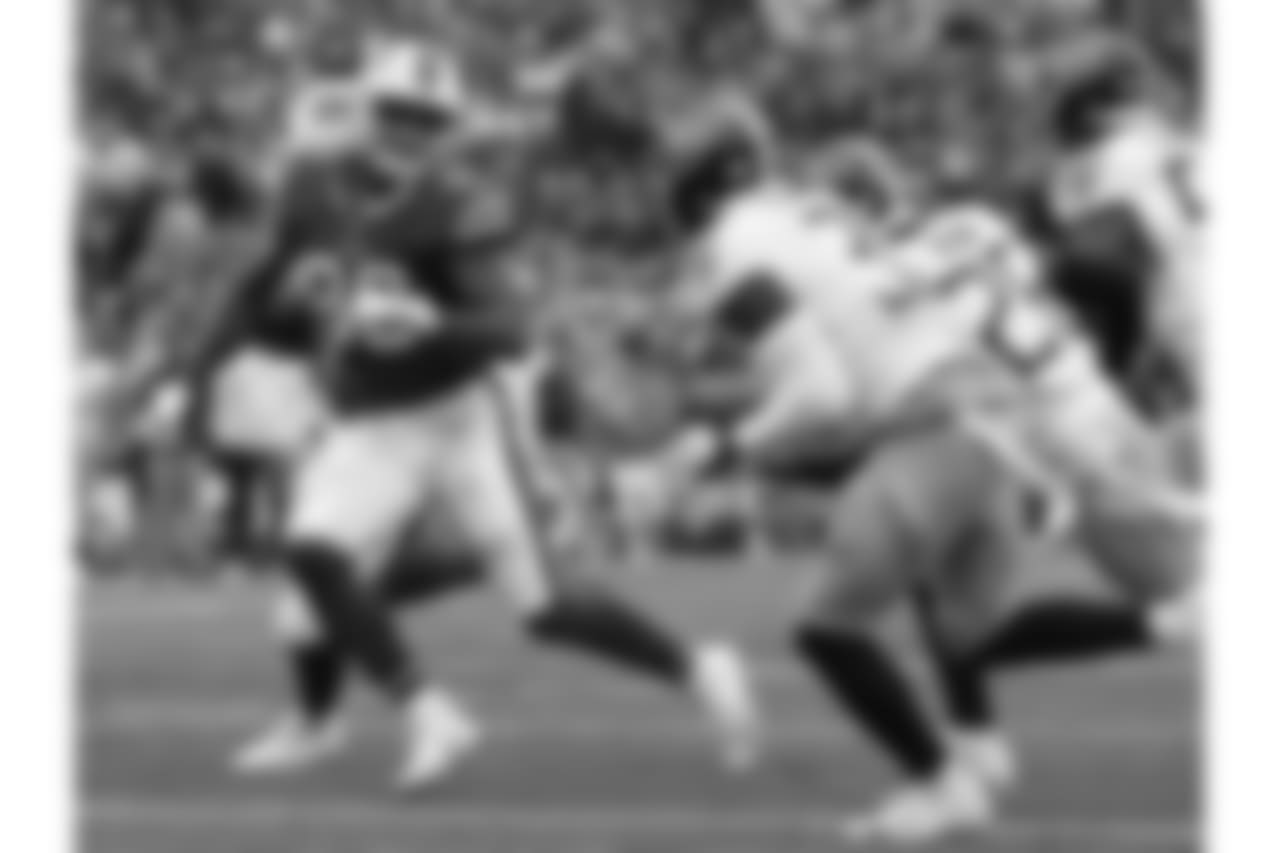 Buffalo Bills quarterback Josh Allen (17) touchdown
Buffalo Bills vs Tennessee Titans at New Era Field, October 7, 2018.
Photo by Bill Wippert