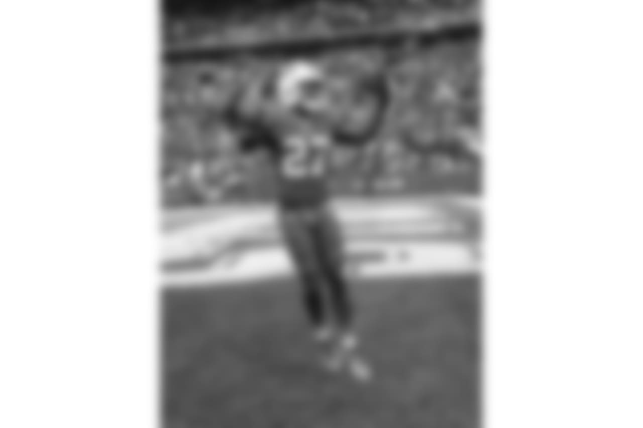 Buffalo Bills cornerback Tre'Davious White (27) interception -
Buffalo Bills vs Miami Dolphins at New Era Field, December 30, 2018.
Photo by Bill Wippert