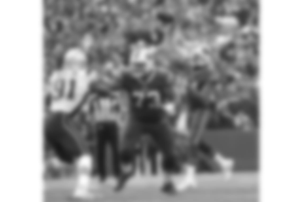 Dion Dawkins #73, T, and Joe Webb #14, QB