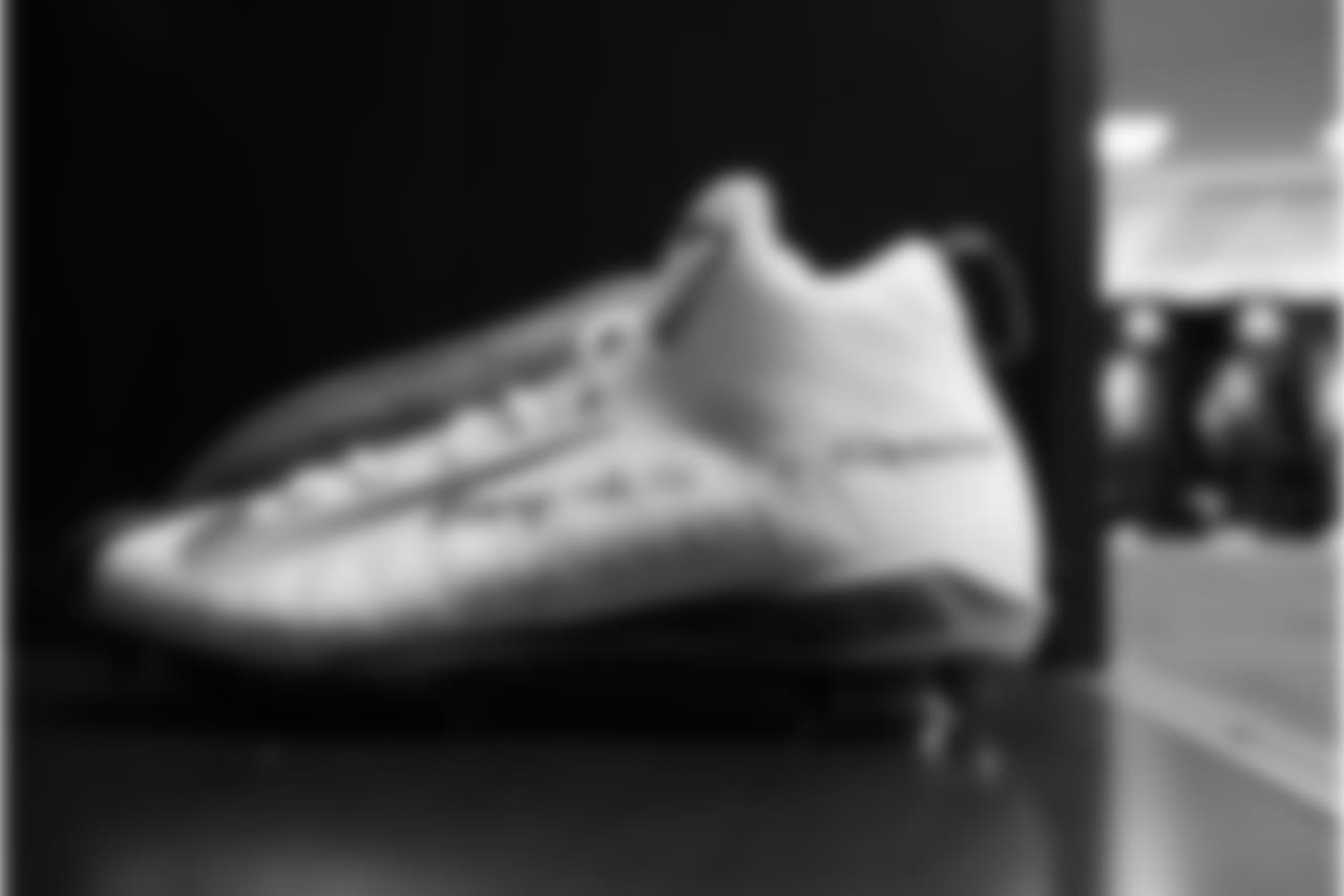 Buffalo Bills defensive end Jerry Hughes (55) cleats at the Buffalo Bills vs New York Jets game at New Era Field on December 9, 2018. Photo by Craig Melvin