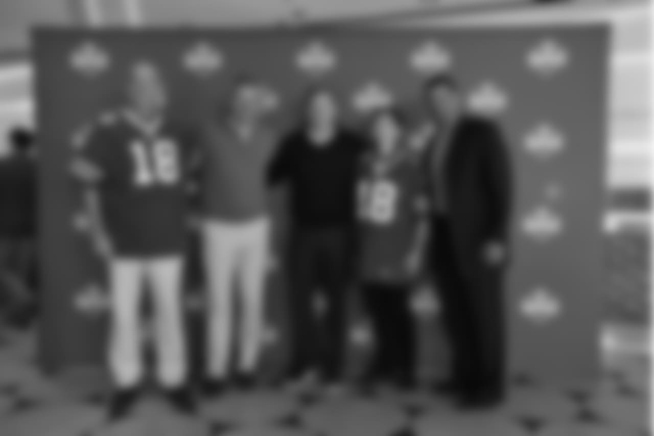 Bills Season Ticket Member Saxon Graham with NFL Commissioner Roger Goodell as part of the 2018 Season Ticket Member Draft Experience program.