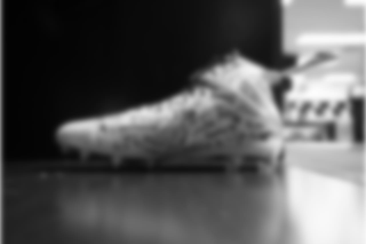 Buffalo Bills defensive end Eddie Yarbrough (54) cleats at the Buffalo Bills vs New York Jets game at New Era Field on December 9, 2018. Photo by Craig Melvin