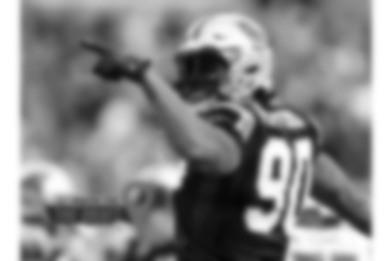 In his NFL youth, Peppers was a freakish athlete the likes of which had not been seen coming off the edge. He has maintained enough of his speed and quickness to go along with his reach and array of moves to become the first 37-year-old to post a double-digit sack season since Bruce Smith in 2000 and the fifth in NFL history. (The other four -- Smith, Reggie White, Kevin Greene and Chris Doleman -- are Hall of Famers.) The presence of one of the league's best linebacking corps and strong interior defensive-line presences allowed him the chance to work one-on-one, and he capitalized. If he leaves for another team, he might not find the going so easy, but all signs point to him playing with Carolina if he wants to return for a 17th season. (Mike McCarn/AP Images)