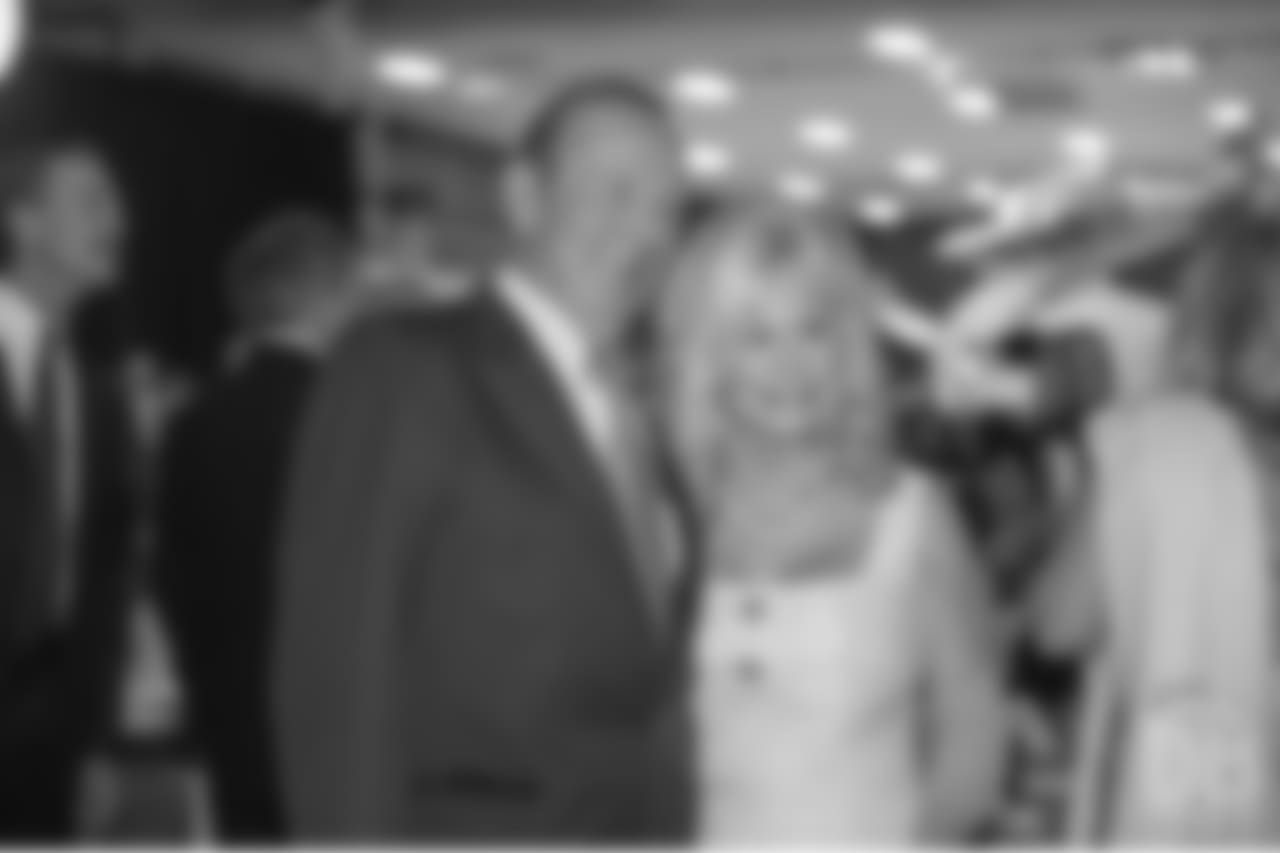 Broncos Owner and CEO Pat Bowlen and wife Annabel prior to ceremonies where Bowlen received the Mizel Institute's 2013 Community Enrichment Award on May 22, 2013, in front of more than 2,000 guests, including Broncos Hall of Famers.