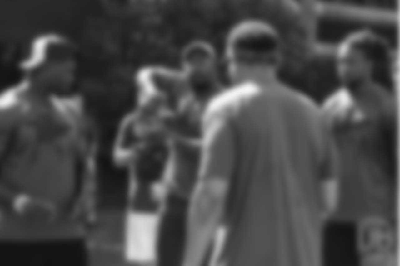 Von Miller during the on-field portion of Von Miller's Pass Rush Summit, which included hands-on instruction and drills, on June 28, 2018.