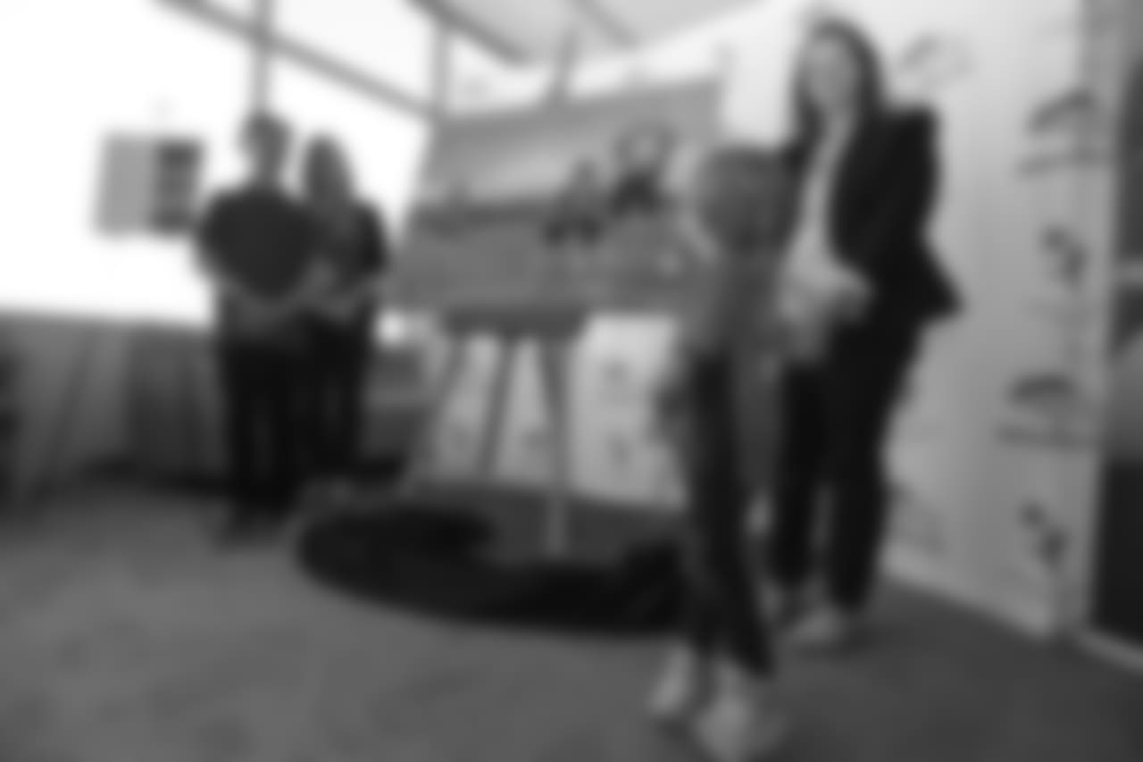 At the unveiling of a painting featuring former Broncos QB Peyton Manning and two patients from Children's Hospital Colorado at the hospital's south campus in Highlands Ranch on November 6, 2018.