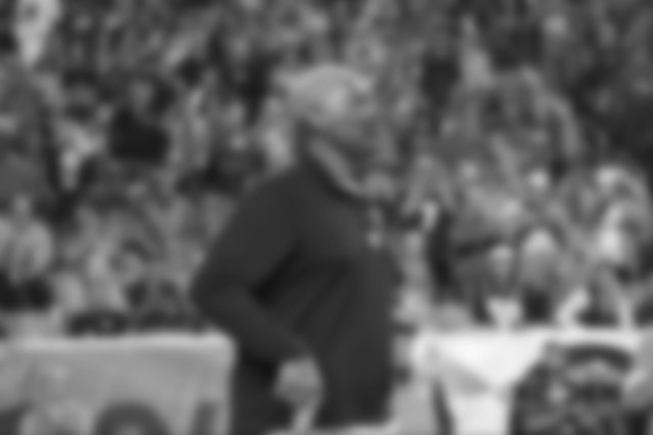 Ring of Fame former defensive end Rich Jackson during the Ring of Fame recognition show at halftime during the game against the Kansas City Chiefs at Broncos Stadium at Mile High on October 1, 2018.