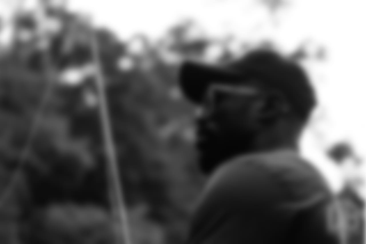 Von Miller tries his hand at fly fishing at the fishing portion of Von Miller's Pass Rush Summit at Dogwood Canyon Nature Park on June 28, 2018.