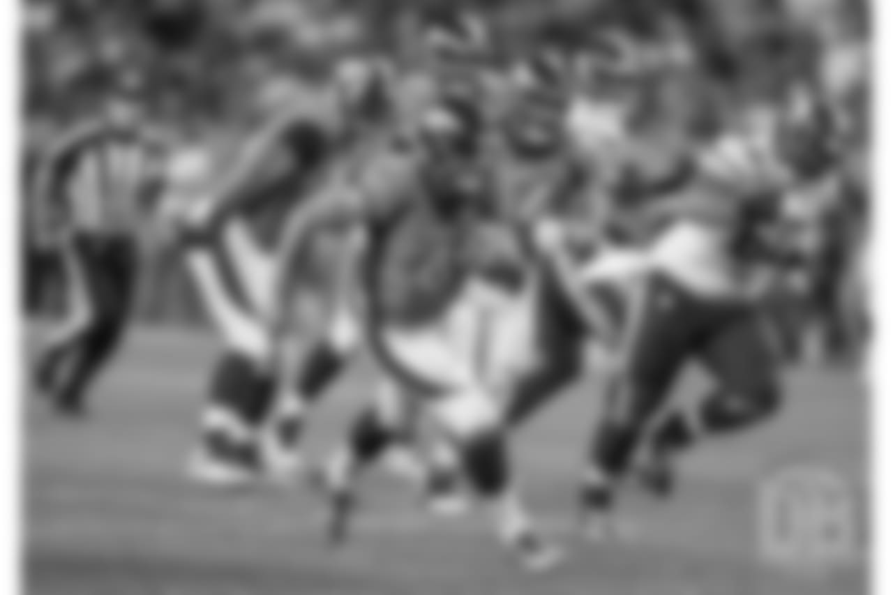 Quarterback Chad Kelly (6) during action against the Minnesota Vikings during the NFL game at Broncos Stadium in Denver Colo. August 11, 2018.