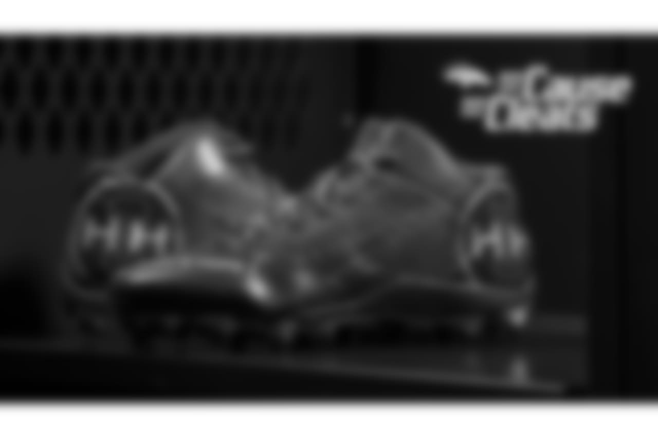 River Cracraft's cleats represent Hilinski's Hope, a foundation raising funding and awareness for mental health for student athletes, for My Cause My Cleats in 2018.
