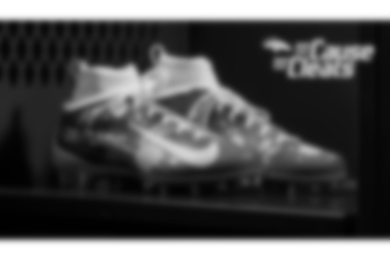 Todd Davis' cleats represent his A+ Living Foundation, which aims to help children unlock their potential in academics athletics, motivation and social participation, for My Cause My Cleats in 2018.