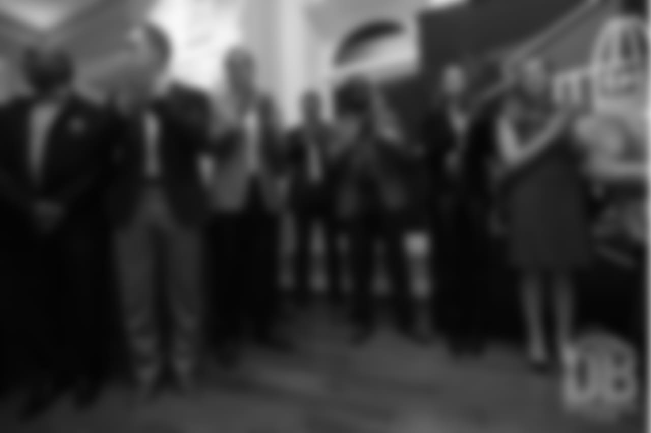 John Lynch, Champ Bailey, Beth Bowlen Wallace and Brittany Bowlen, among other Hall of Fame finalists at the Pro Football Hall of Fame's Celebration of Excellence Reception in Atlanta on January 31, 2019.
