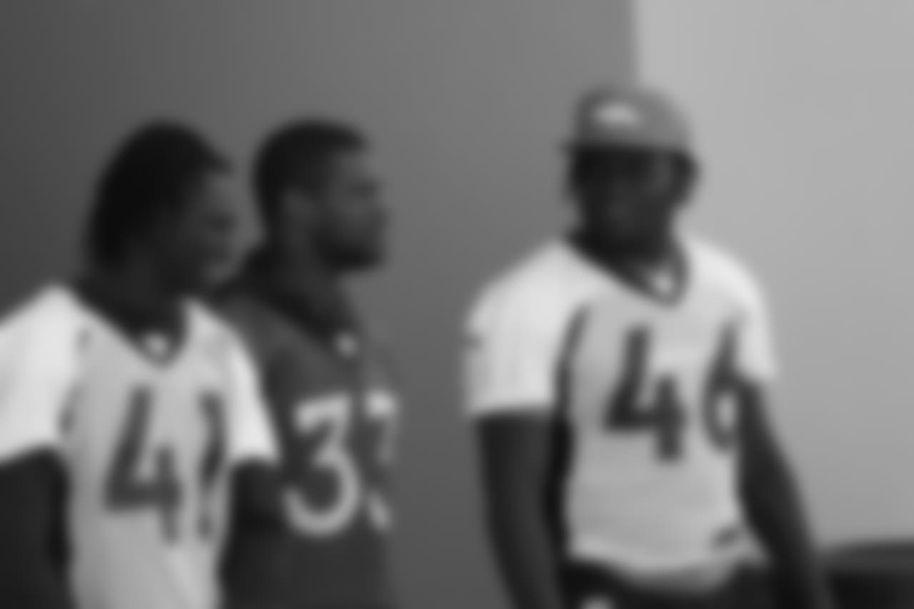 (from left to right) Isaac Yiadom, Dave Williams and Jeff Holland head out to practice on Sept. 8, 2018.