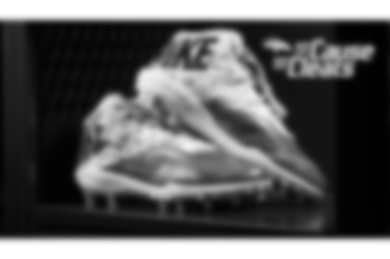 Sam Jones' cleats represent Children's Hospital Colorado for My Cause My Cleats in 2018.