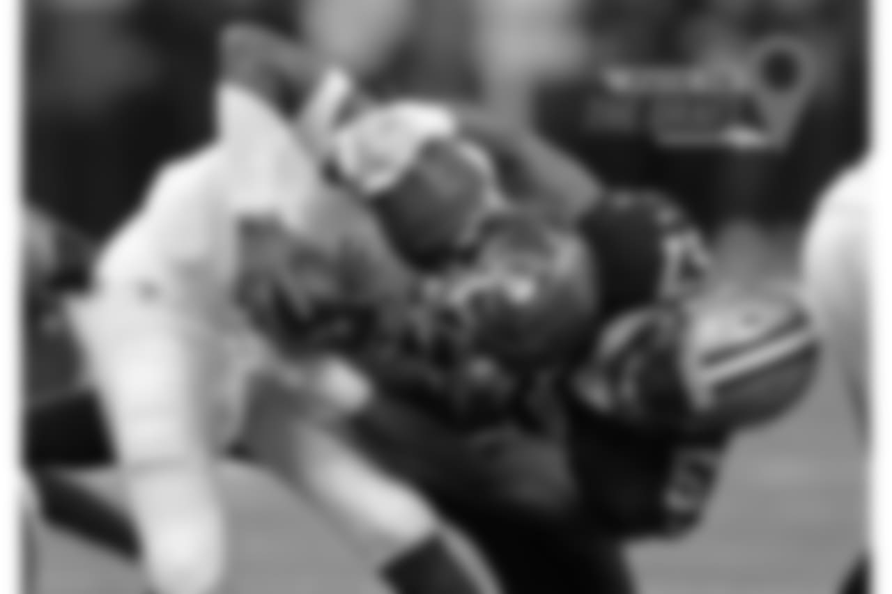 A torn Achilles tendon brought a premature end to a season in which he he was one of the reasons behind the dramatic improvement of New Orleans' defense, posting 4.5 sacks, 21 hurries and four passes defensed. He also improved his work against the run, making himself into a true every-down defender. At 27, Okafor has put four disappointing seasons in Arizona behind him, and he should maintain his production from his season with the Saints if he can recover from the torn Achilles. (Bill Feig/AP Images)