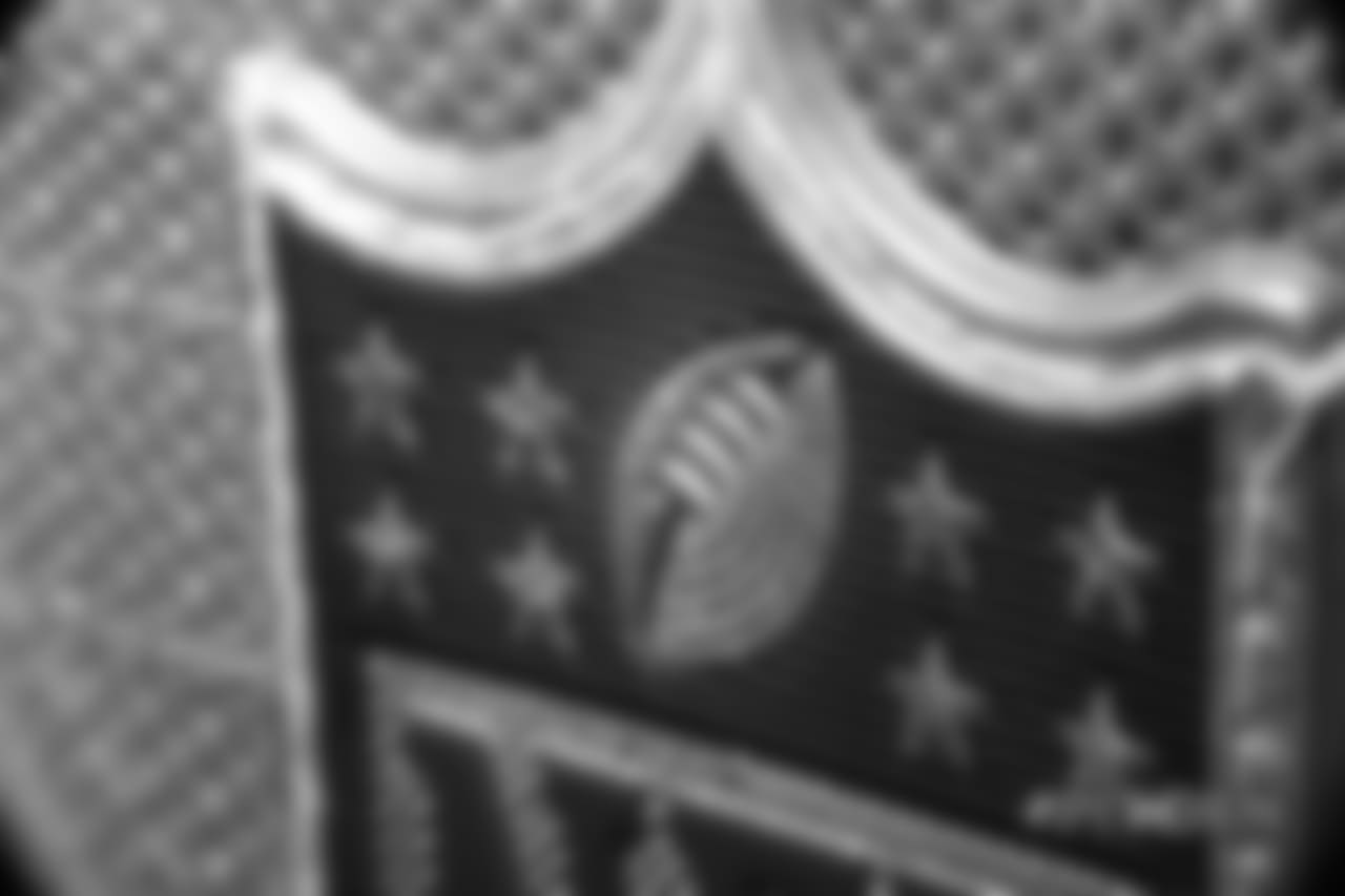 A close-up look at the Broncos' Color Rush jerseys during a photoshoot on November 20, 2018.