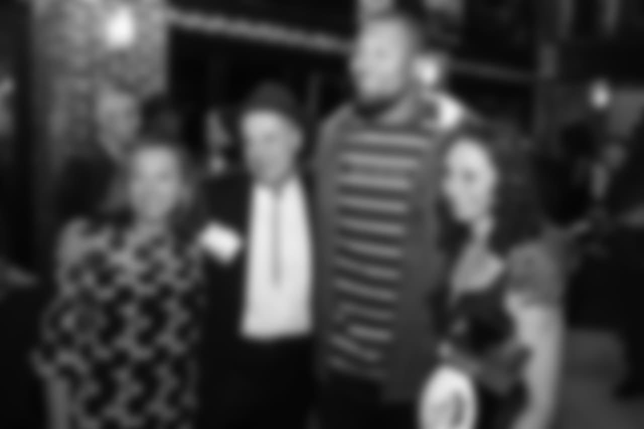 Bradley Chubb poses with guests during Von's Vision at Mile High Station in Denver on November 5, 2018.
