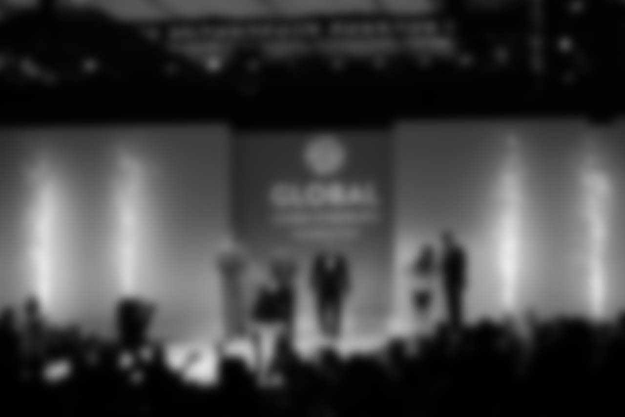 Jeff Heuerman and Phillip Lindsay at the Global Down Syndrome Foundation's Be Beautiful Be Yourself Fashion Show at the Sheraton Denver Downtown on October 20, 2018.