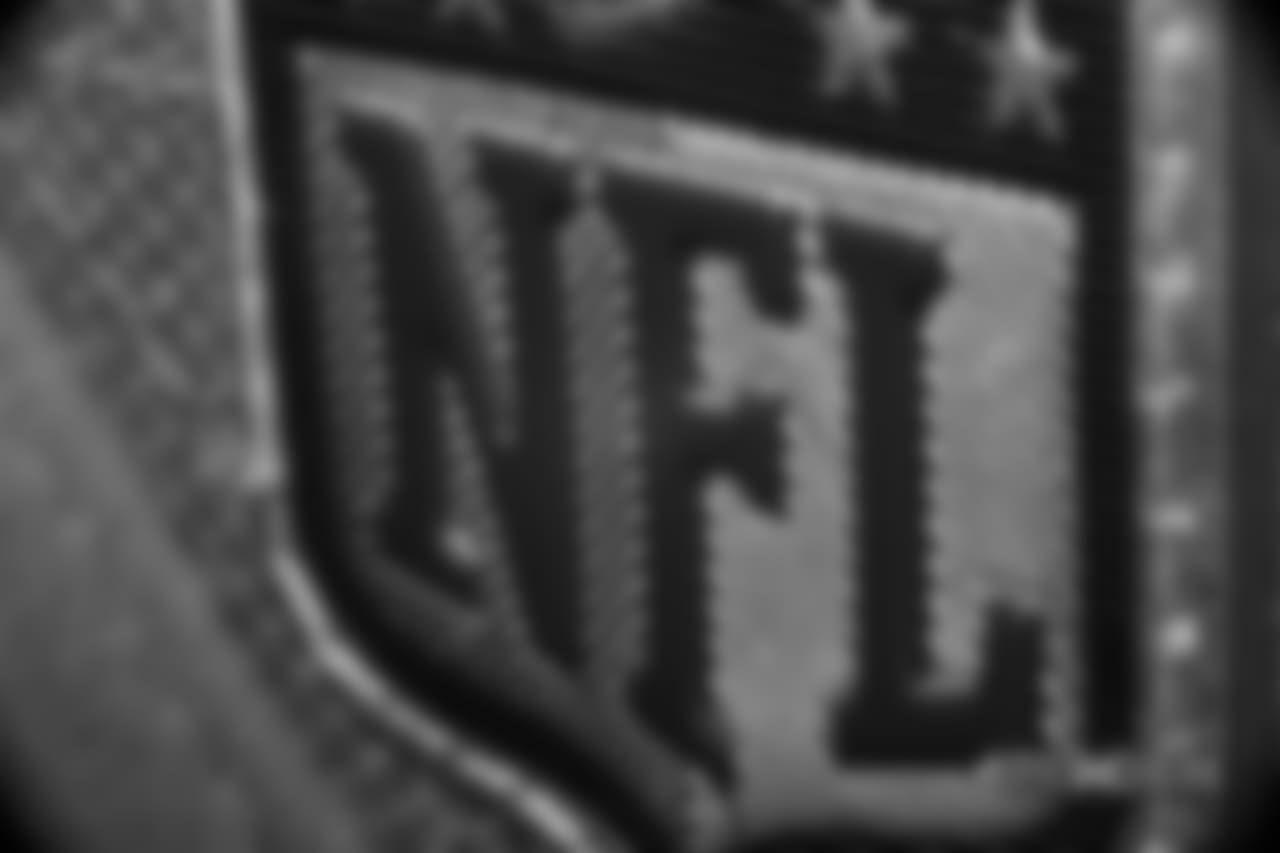 A close-up look at the Broncos' Color Rush jerseys during a photoshoot on November 20, 2018.