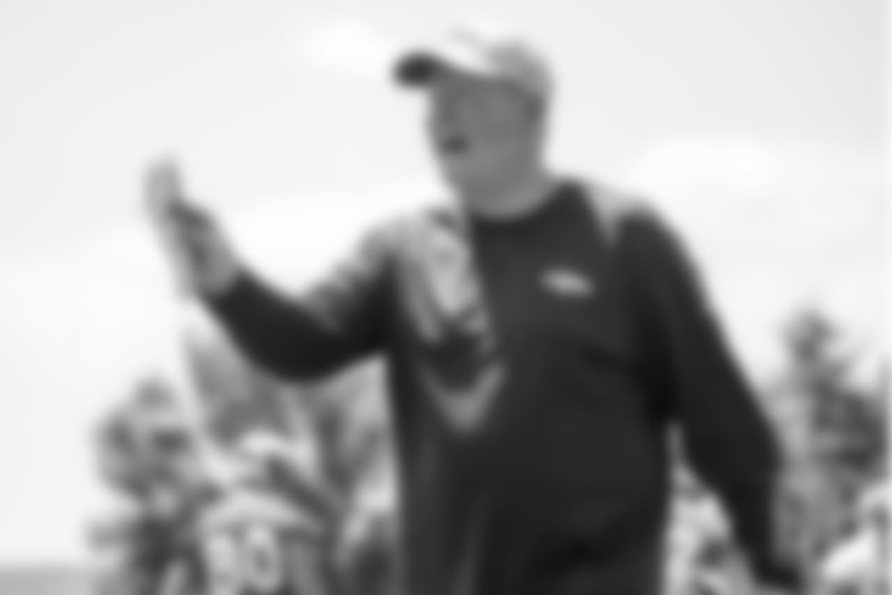 during practice at the eighth day of OTAs on June 5, 2018.
