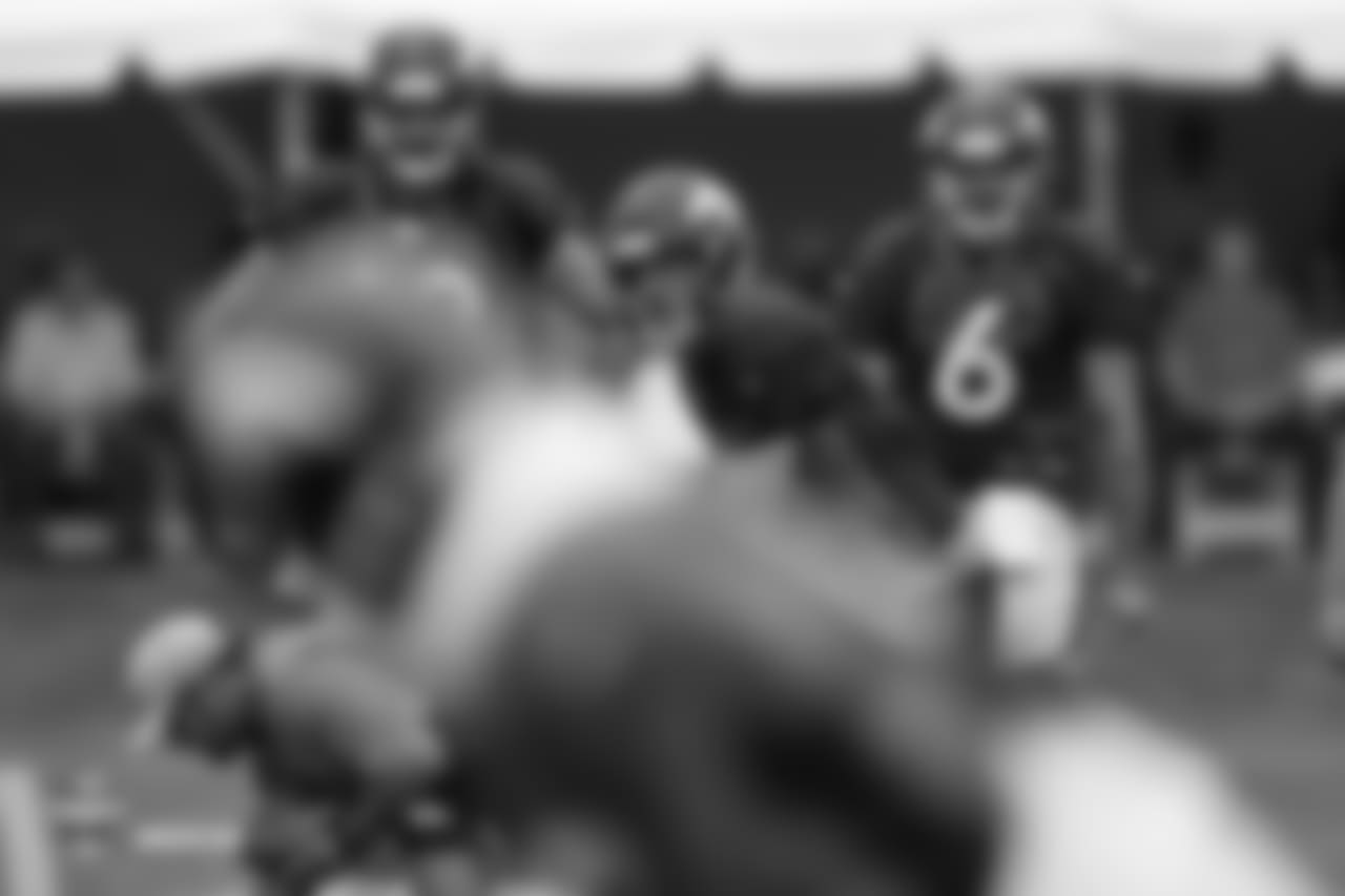 Quarterback Case Keenum (4) during the 10th day of training camp on August 8, 2018, at UCHealth Training Center.