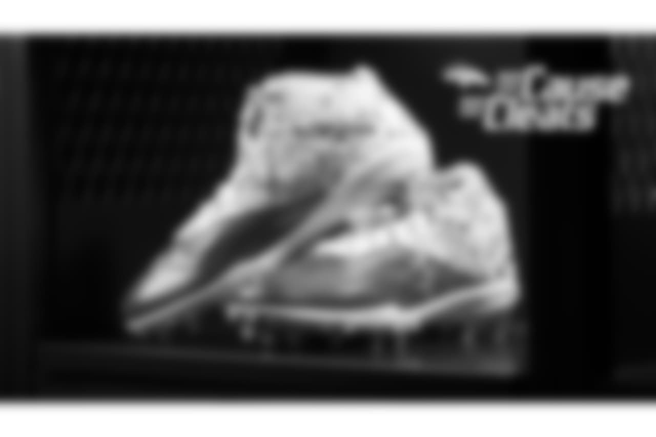 Sam Jones' cleats represent Children's Hospital Colorado for My Cause My Cleats in 2018.