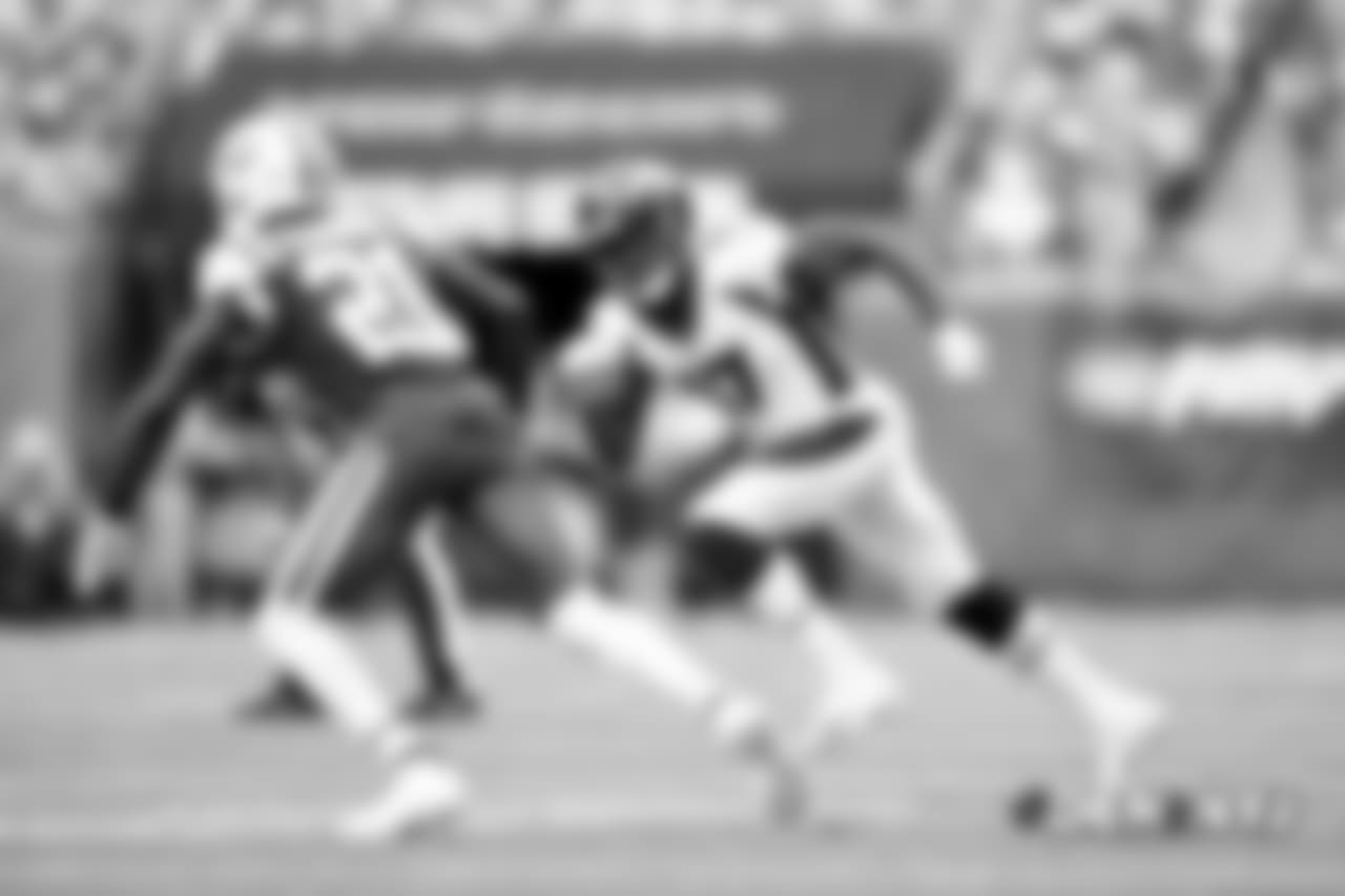 DaeSean Hamilton in game action during the NFL game against the New York Jets at MetLife Stadium in East Rutherford, New Jersey, October 07, 2018.
Photo by Jose Angel
