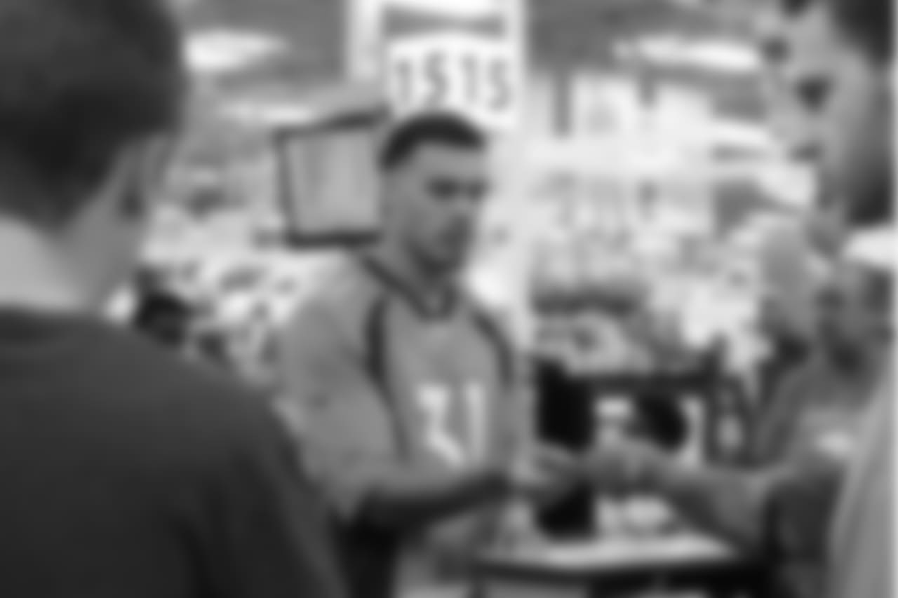 Safety Justin Simmons (31) at the 2018 Back to School with the Broncos shopping spree on July 23, 2018. Each student received $100 for school supplies.