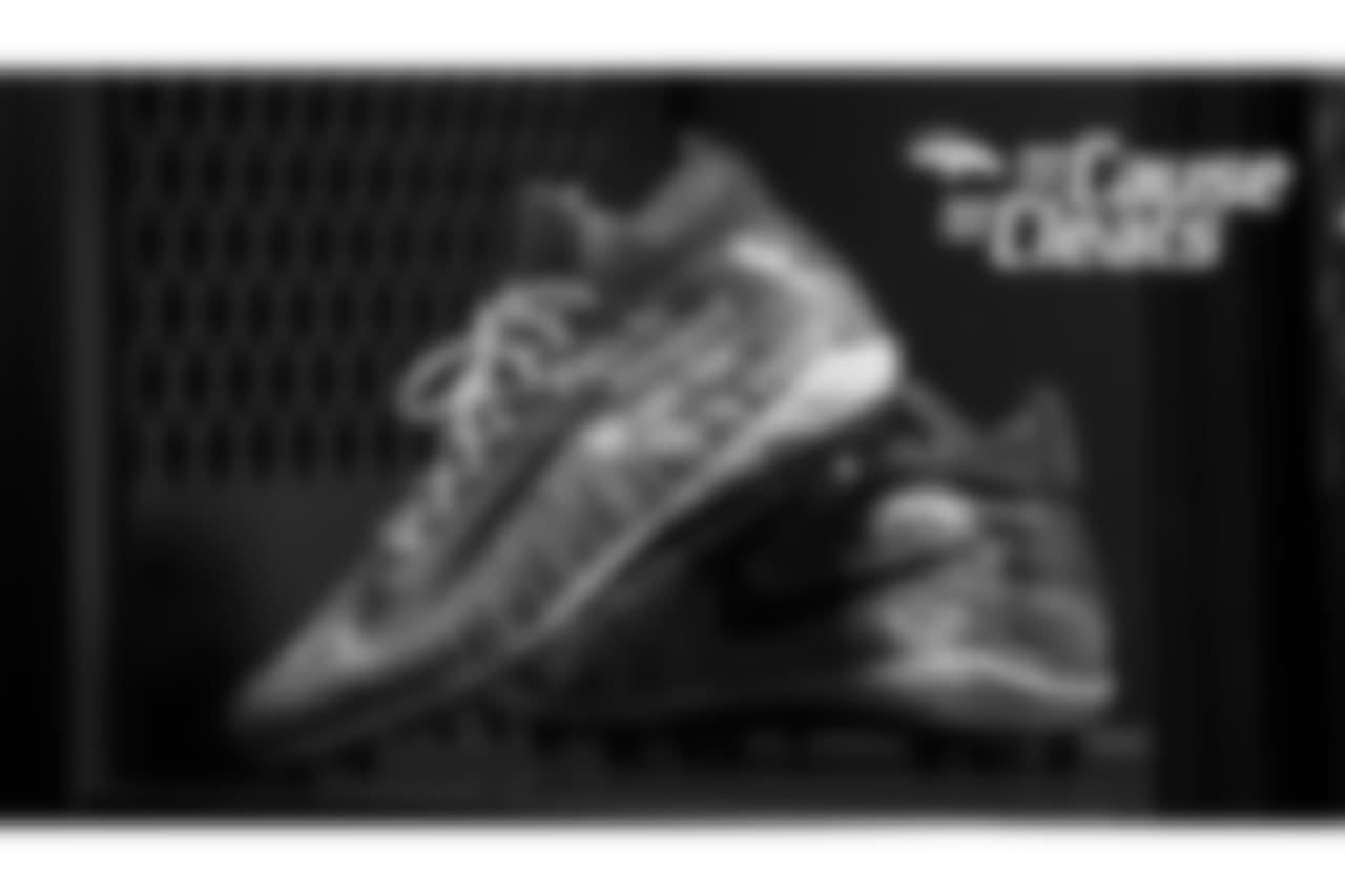 Jeff Heuerman's cleats represent Parent Project Muscular Dystrophy, which "fights to end Duchenne muscular dystrophy," for My Cause My Cleats in 2018.