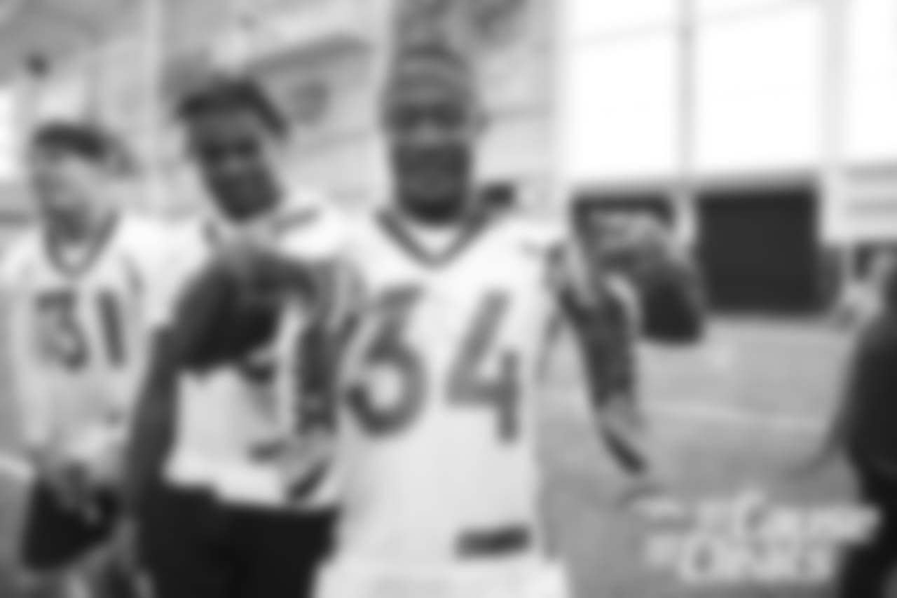 Will Parks shows off his custom cleats during the 2018 My Cause My Cleats unveiling for the players.