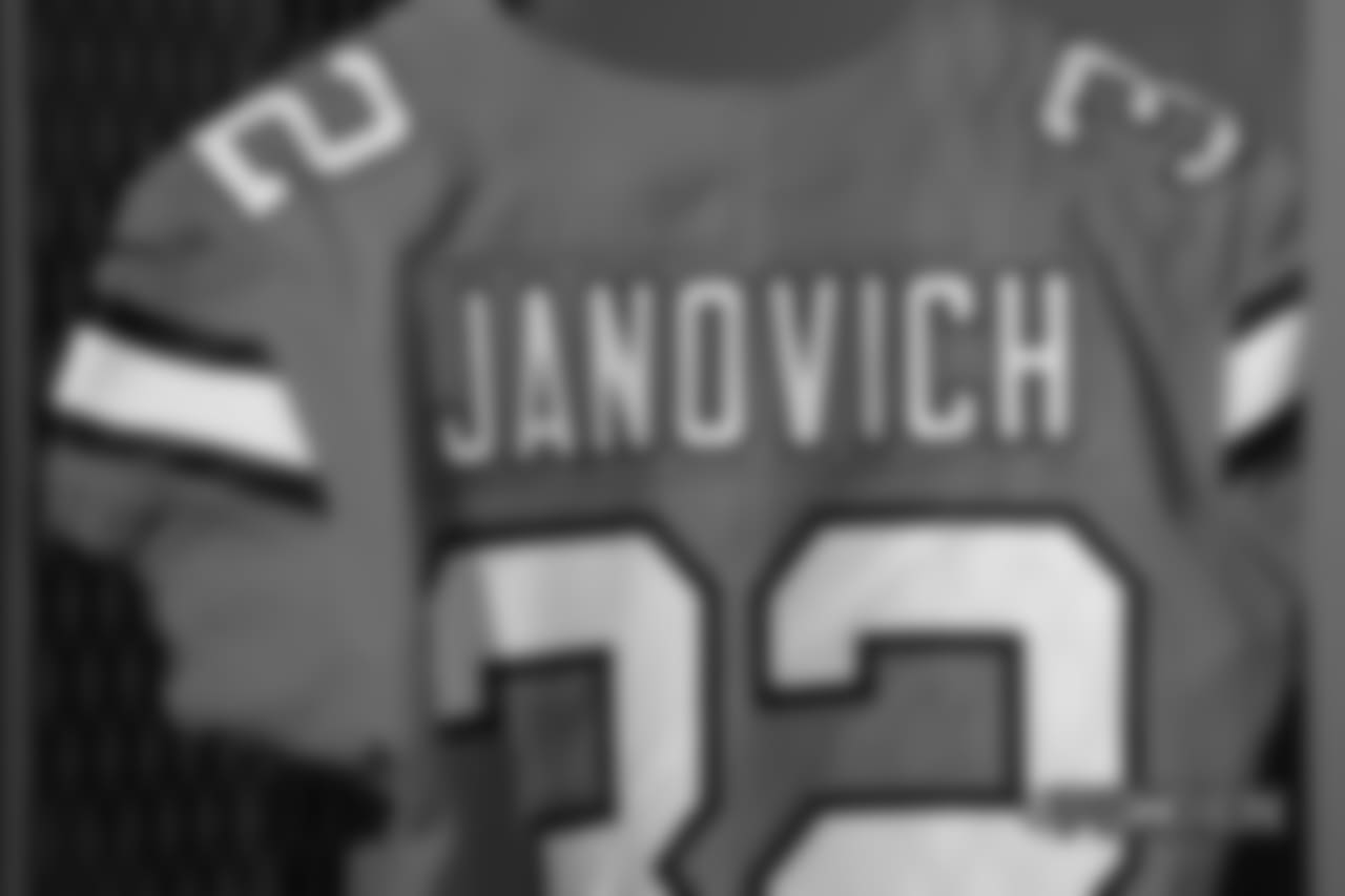 A close-up look at the Broncos' Color Rush jerseys during a photoshoot on November 20, 2018.
