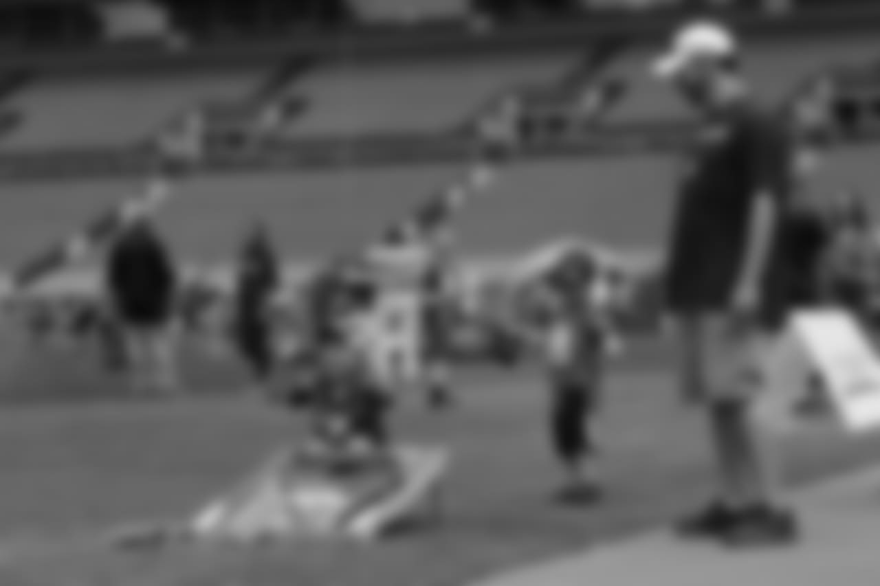 At the 2018 'Pigskin with Pops' event at Sports Authority Field at Mile High on June 17, 2018.
