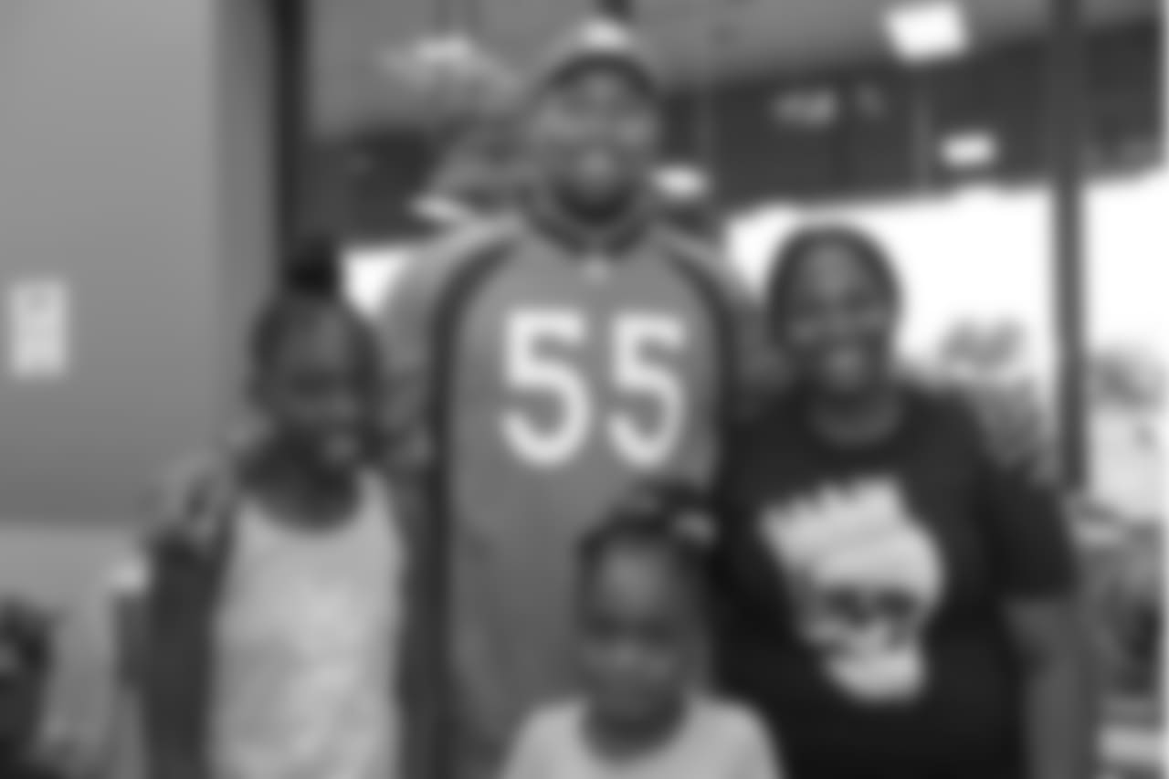 Outside linebacker Bradley Chubb (55) at the 2018 Back to School with the Broncos shopping spree on July 23, 2018. Each student received $100 for school supplies.