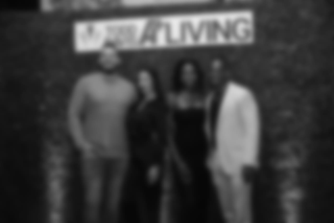 Derek Wolfe, his wife Abigail, and Zina and Todd Davis at Todd Davis' A+ Living Foundation Dinner on November 26, 2018.