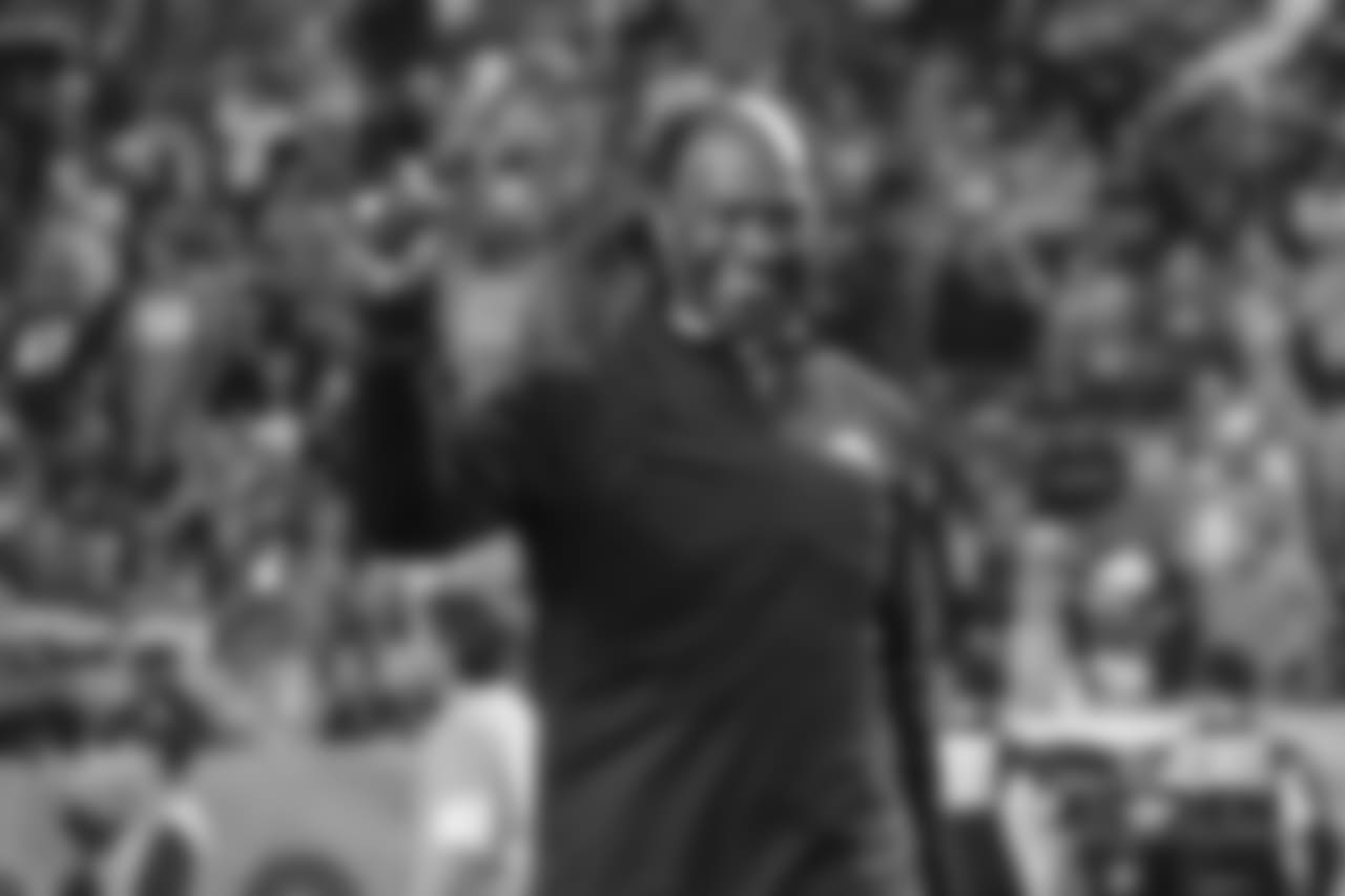 Ring of Fame former safety Billy Thompson during the Ring of Fame recognition show at halftime during the game against the Kansas City Chiefs at Broncos Stadium at Mile High on October 1, 2018.