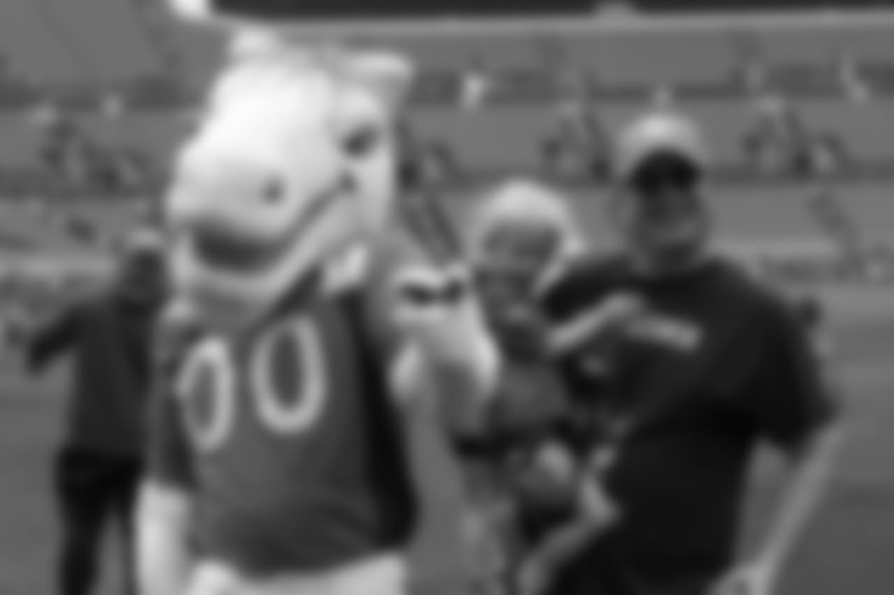 At the 2018 'Pigskin with Pops' event at Sports Authority Field at Mile High on June 17, 2018.