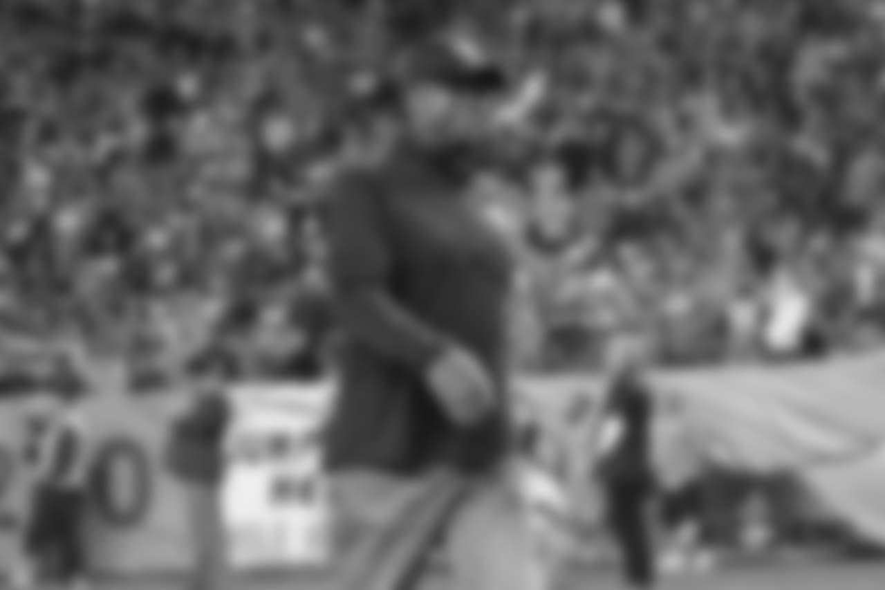 Ring of Fame former wide receiver/returner Rick Upchurch during the Ring of Fame recognition show at halftime during the game against the Kansas City Chiefs at Broncos Stadium at Mile High on October 1, 2018.
