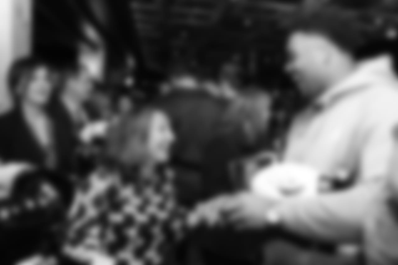 Elijah Wilkinson laughs with a guest during Von's Vision at Mile High Station in Denver on November 5, 2018.