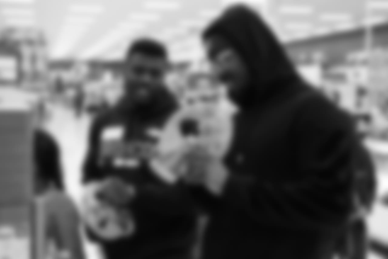 Dymonte Thomas and Von Miller during Will Parks' shopping spree for the Boys & Girls Club of Metro Denver on Dec. 3, 2018