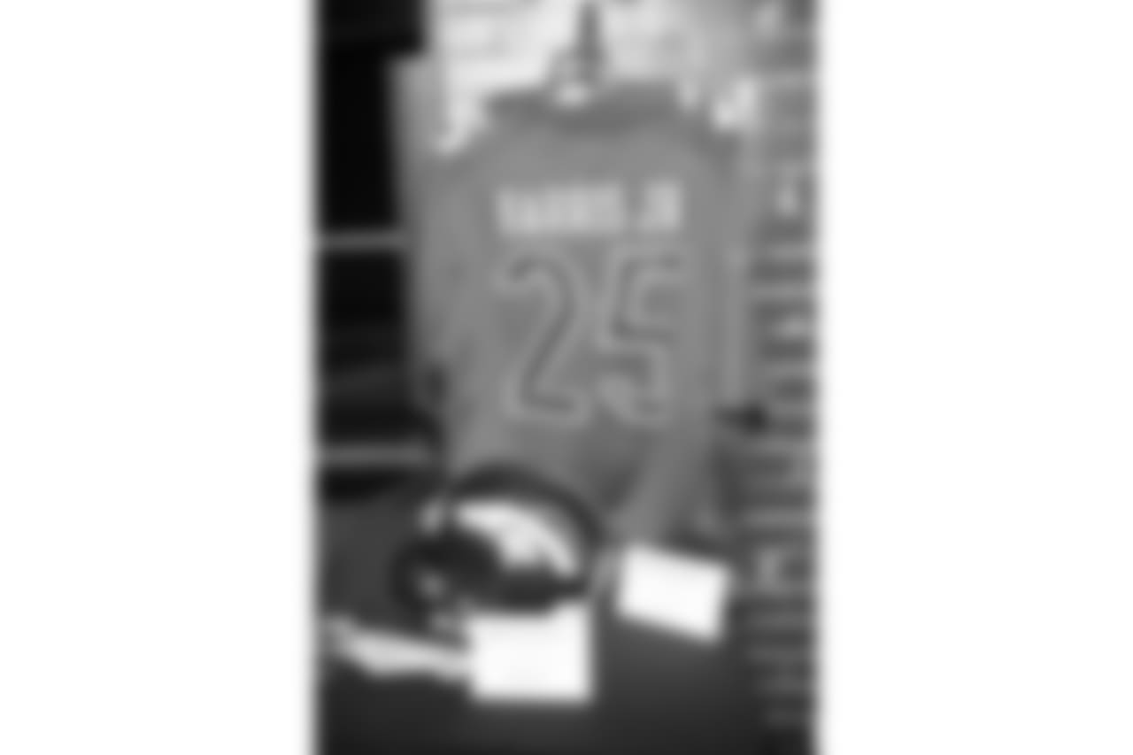 Chris Harris Jr.'s signed Pro Bowl jersey won display for auction during Von's Vision at Mile High Station in Denver on November 5, 2018.