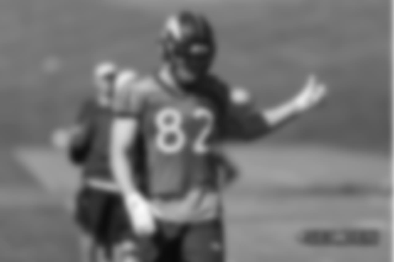 Jeff Heuerman during a practice at UCHealth Training Center on September 7, 2018.