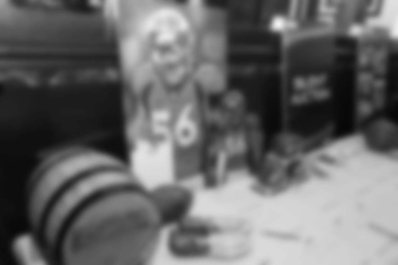 Items for auction on display during Shane Ray's 2nd Annual Rays Awareness Steak Dinner at 801 Chophouse in Denver on November 12, 2018.